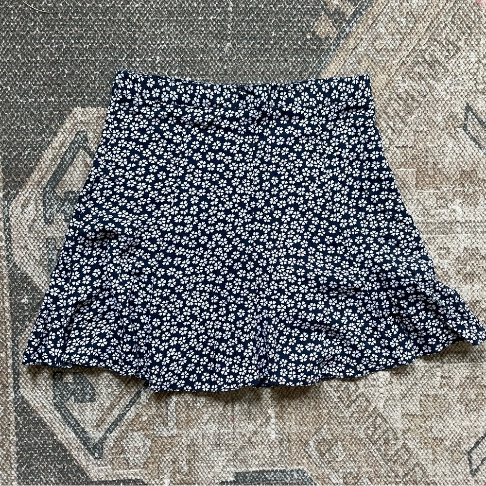 Navy Floral Mini Skirt